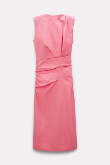 Dorothee Schumacher Gathered seath with cutout back in papertouch cotton bright pink