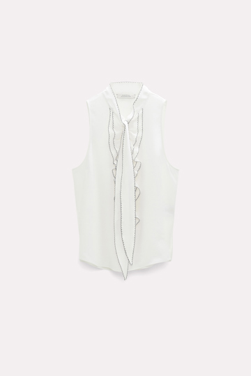 Dorothee Schumacher Top with a flounce plastron white black mix