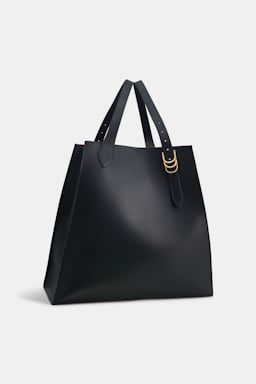 Dorothee Schumacher XL Tote Bag in soft calf leather with D-ring hardware black